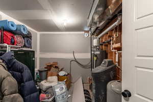 Interior space featuring gas water heater