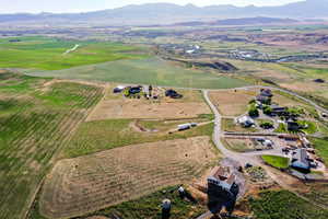 Drone / aerial view with a mountain view