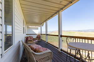 View of wooden deck