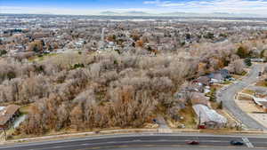 Aerial view featuring a mountain view