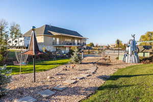 Exterior space featuring a lawn