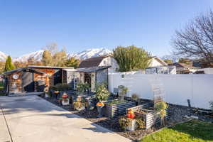 View of front of house featuring a mountain view