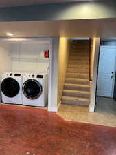 Laundry area with washing machine and dryer