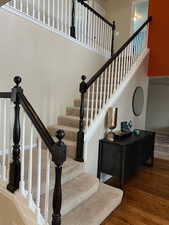 Stairway with wood-type flooring