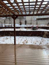 View of dock featuring a pergola