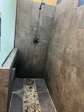 Bathroom with tiled shower