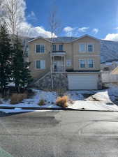 View of front of home with a garage