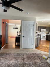 Interior space with hardwood / wood-style flooring