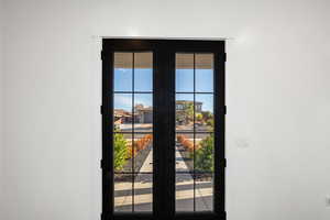 Interior details featuring french doors