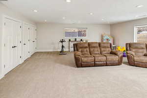 View of carpeted living room