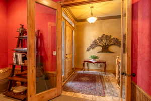 Interior space featuring ornamental molding