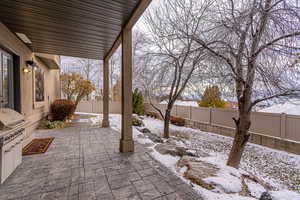 View of snow covered patio