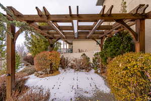 Exterior space featuring a pergola