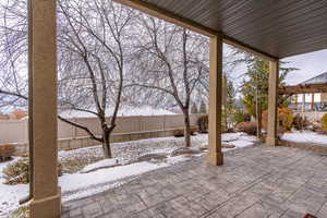 View of snow covered patio