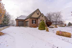 View of front of home with a garage