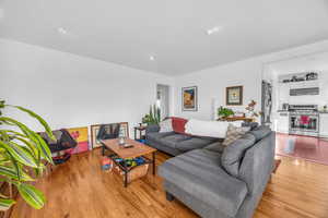 Living room featuring light hardwood / wood-style floors