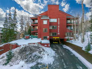 View of snow covered building