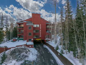 View of snow covered property