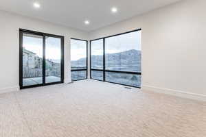 Bedroom 1 with a sliding glass door with great views and an ensuite.