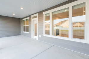 View of patio featuring covered porch