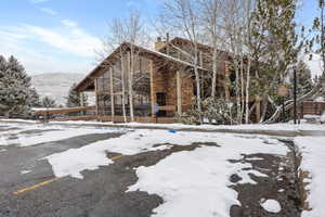 Exterior space with a mountain view