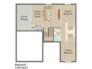 Standard basement layout- Option to finish available