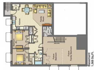 Optional Basement apt (ADU) layout