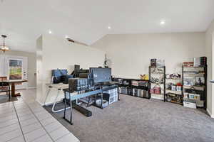 Front Sitting room with vaulted ceilings