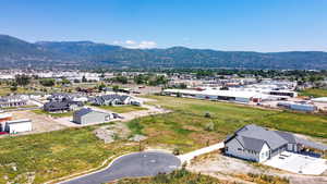 Drone / aerial view with a mountain view