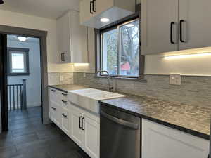 Kitchen showing under cabinet lighting