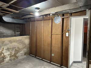 Unfinished basement room view 2