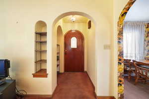 Rounded archway to front door