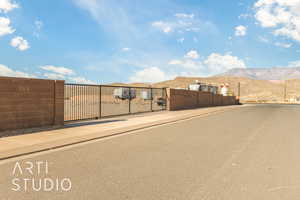 View of street with a mountain view