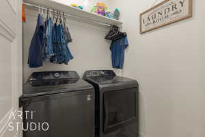 Laundry area with separate washer and dryer