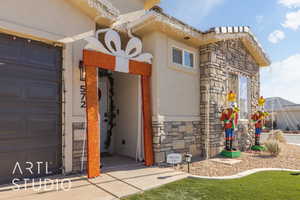 View of home's exterior featuring a garage