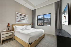 View of carpeted bedroom