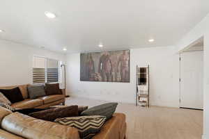 View of carpeted living room