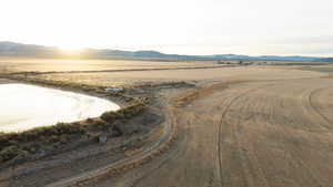 Aerial view featuring a mountain view and a rural view