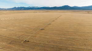 Aerial view featuring a mountain view