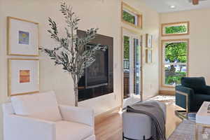 Living room featuring light wood-type flooring