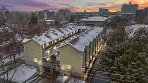 View of aerial view at dusk