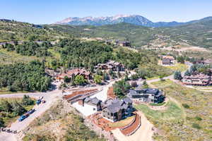 Drone / aerial view with a mountain view