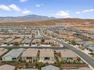 Drone / aerial view with a mountain view