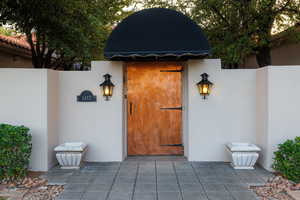 View of exterior entry into court yard