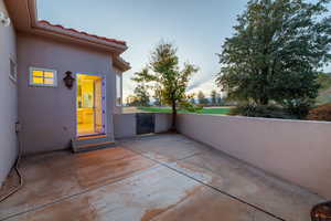 View of patio terrace located outside primary bathroom