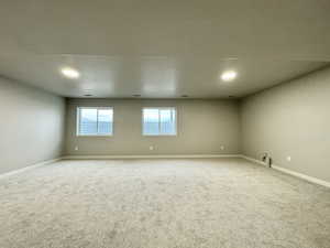 View of carpeted spare room