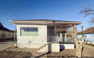 View of front of home featuring covered porch