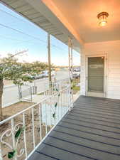 View from the new deck with a welcoming entrance to the home