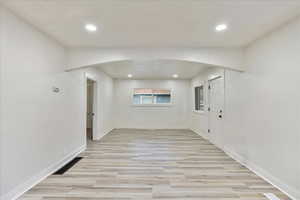 Interior space featuring light hardwood / wood-style flooring