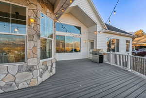 Wooden deck with grilling area